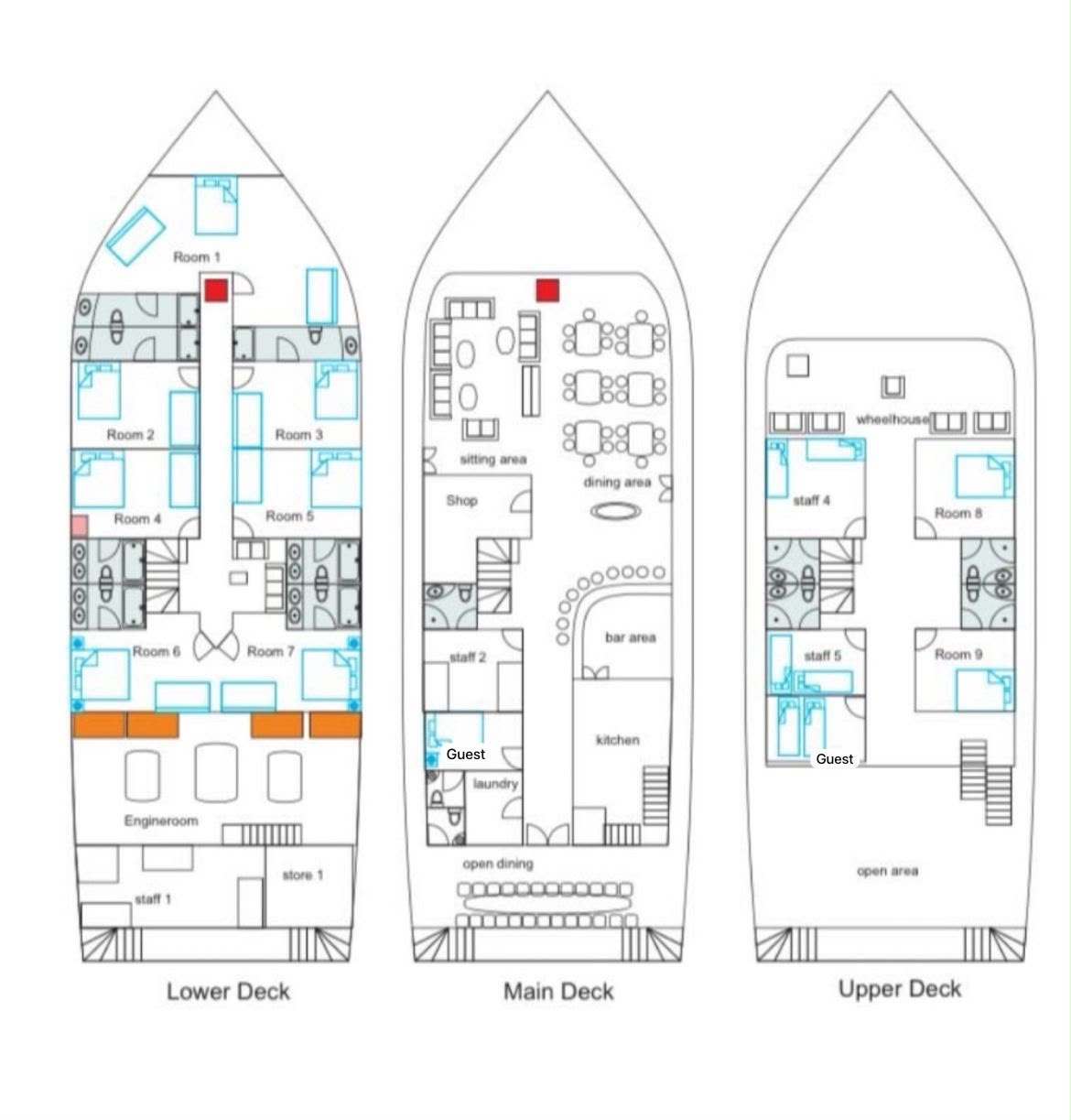 Boat deck plan