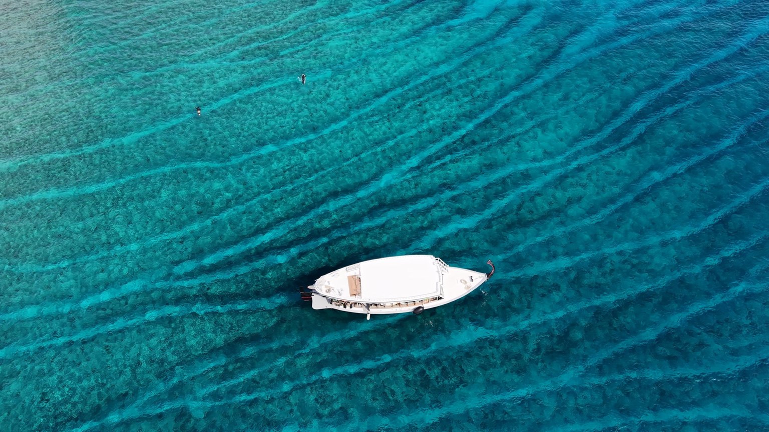 Boat on turquoise water